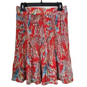 Status by Chenault Size M Floral Print Accordion Pleated Midi Skirt